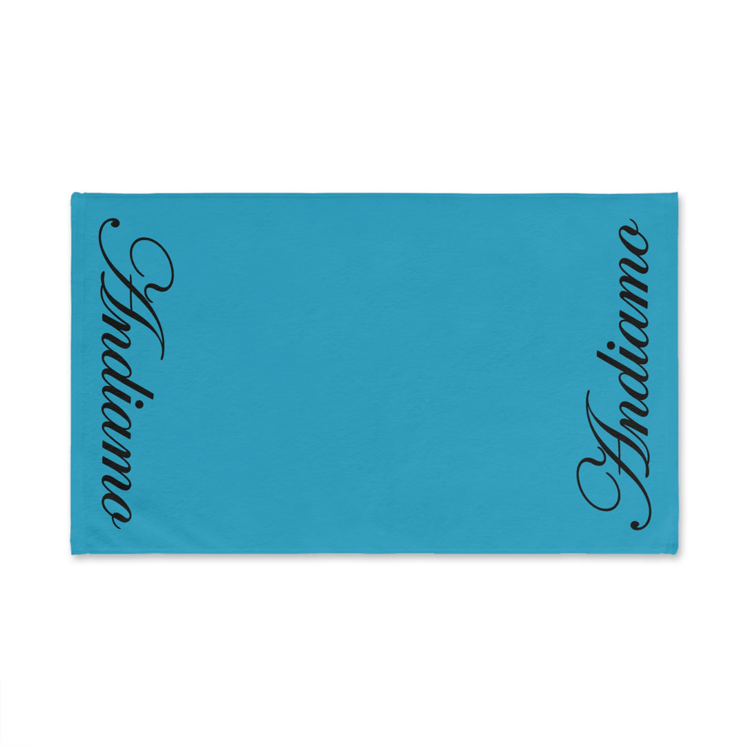 ANDIAMO Teal Yacht Hand Towel — End Print