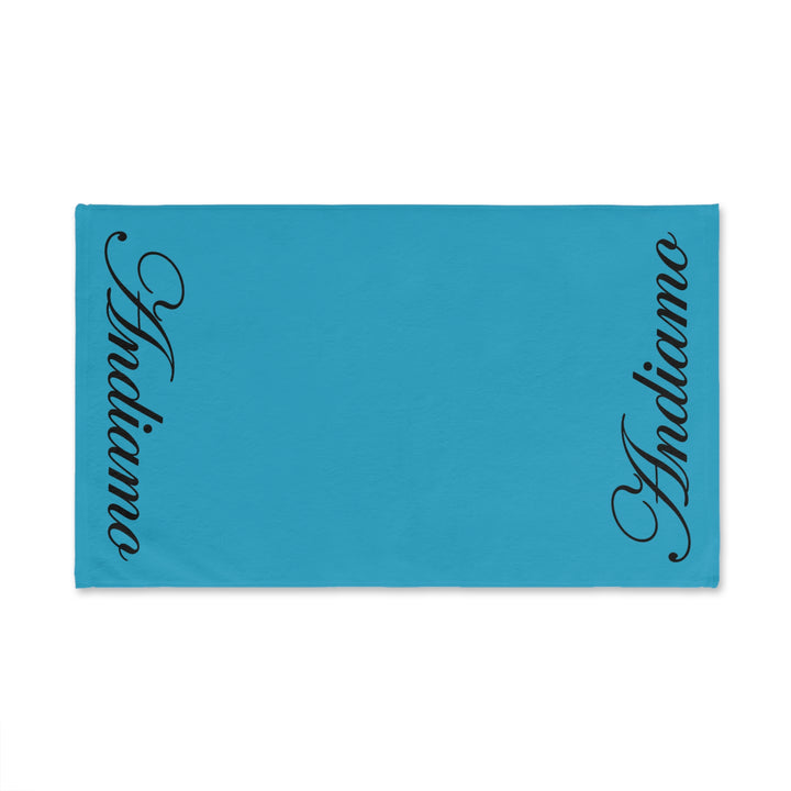 ANDIAMO Teal Yacht Hand Towel — End Print