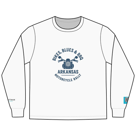 Notorious Tee Bike's Blues BBQ Men's Motorcycle Rally Long Sleeve Tee - Perfect for Bikers, Casual Wear, Gift Idea for Riders, Men's Tee, Motorcycle Apparel