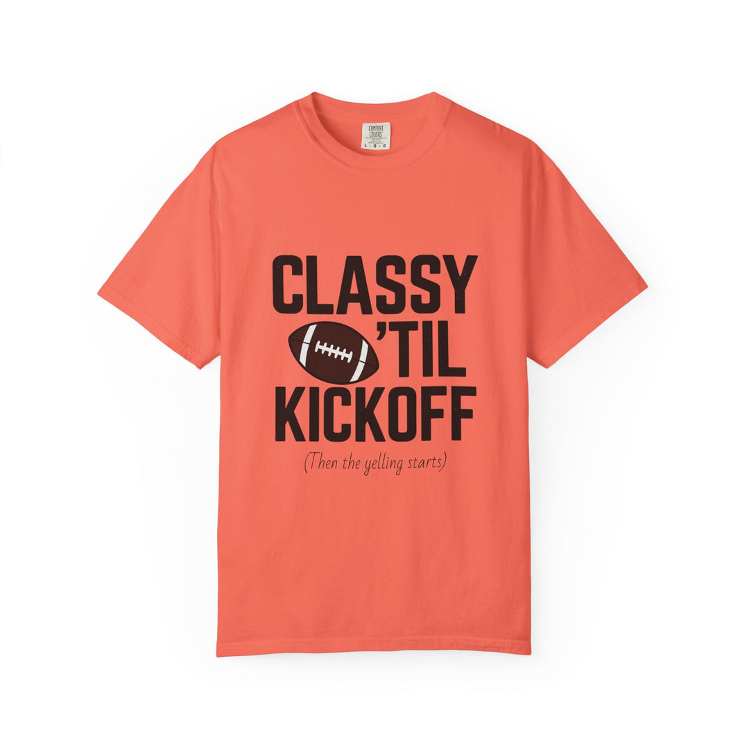 Classy Football Tee — Garment-Dyed