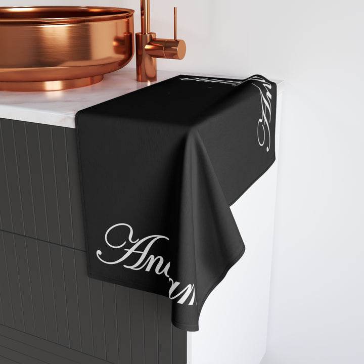 ANDIAMO Yacht Hand Towel — End Print Black