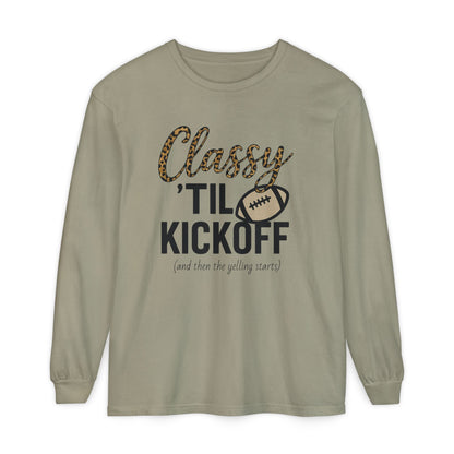 Classy 'Til Kickoff Long Sleeve T-Shirt | Football Fan Tee | Game Day Outfit | Tailgate Apparel | Unisex Casual Wear