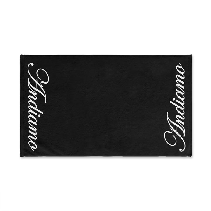 ANDIAMO Yacht Hand Towel — End Print Black
