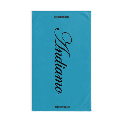 ANDIAMO Teal Luxury Yacht Hand Towel - Nautical Decor, Beach House Gift, Marine-Themed Accessory, Sailing Enthusiast Towel, Coastal Home Essentials