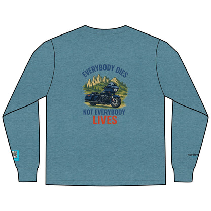 Notorious Tee Bike's Blues BBQ Men's Motorcycle Rally Long Sleeve Tee - Perfect for Bikers, Casual Wear, Gift Idea for Riders, Men's Tee, Motorcycle Apparel