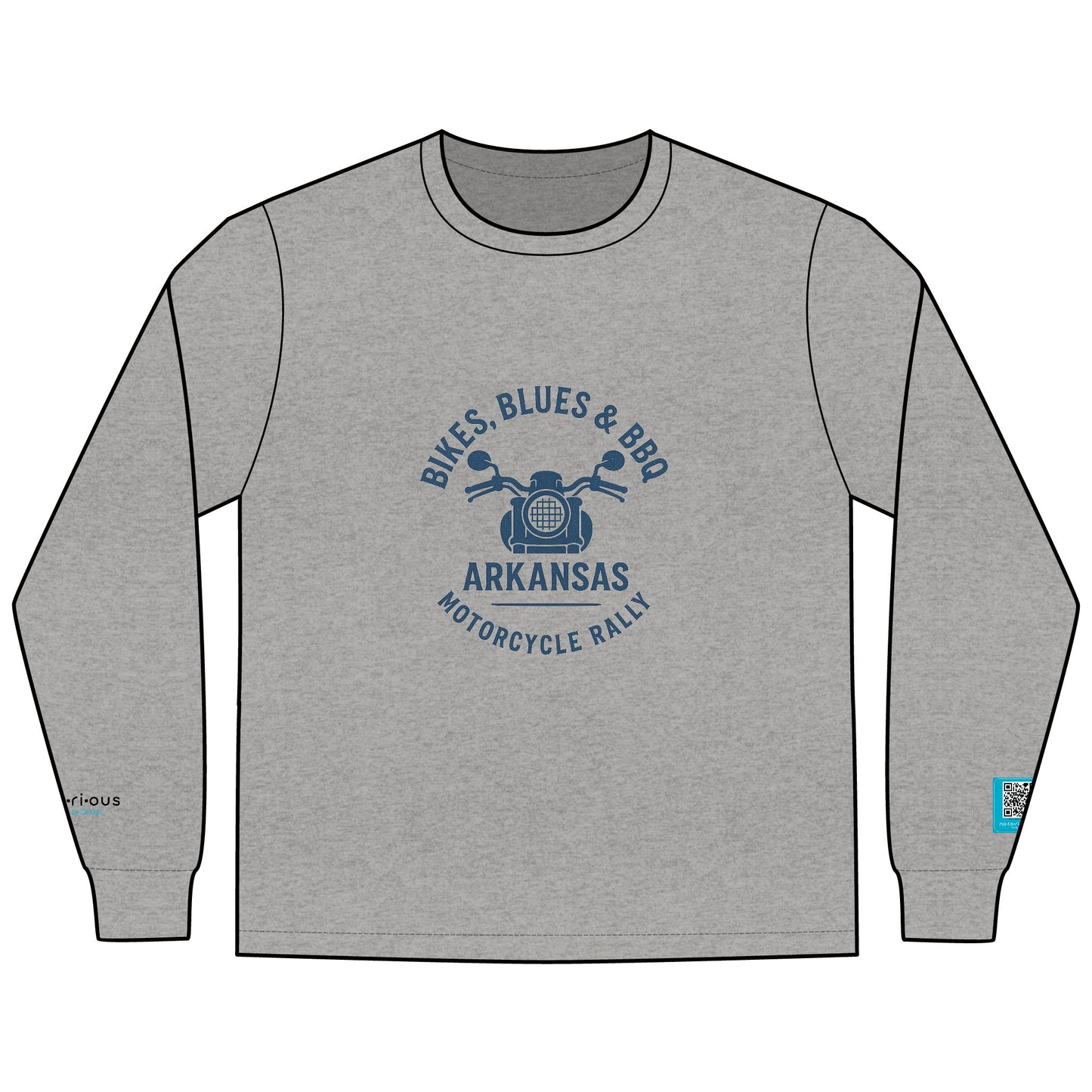 Notorious Tee Bike's Blues BBQ Men's Motorcycle Rally Long Sleeve Tee - Perfect for Bikers, Casual Wear, Gift Idea for Riders, Men's Tee, Motorcycle Apparel