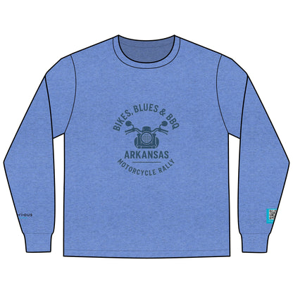 Notorious Tee Bike's Blues BBQ Men's Motorcycle Rally Long Sleeve Tee - Perfect for Bikers, Casual Wear, Gift Idea for Riders, Men's Tee, Motorcycle Apparel