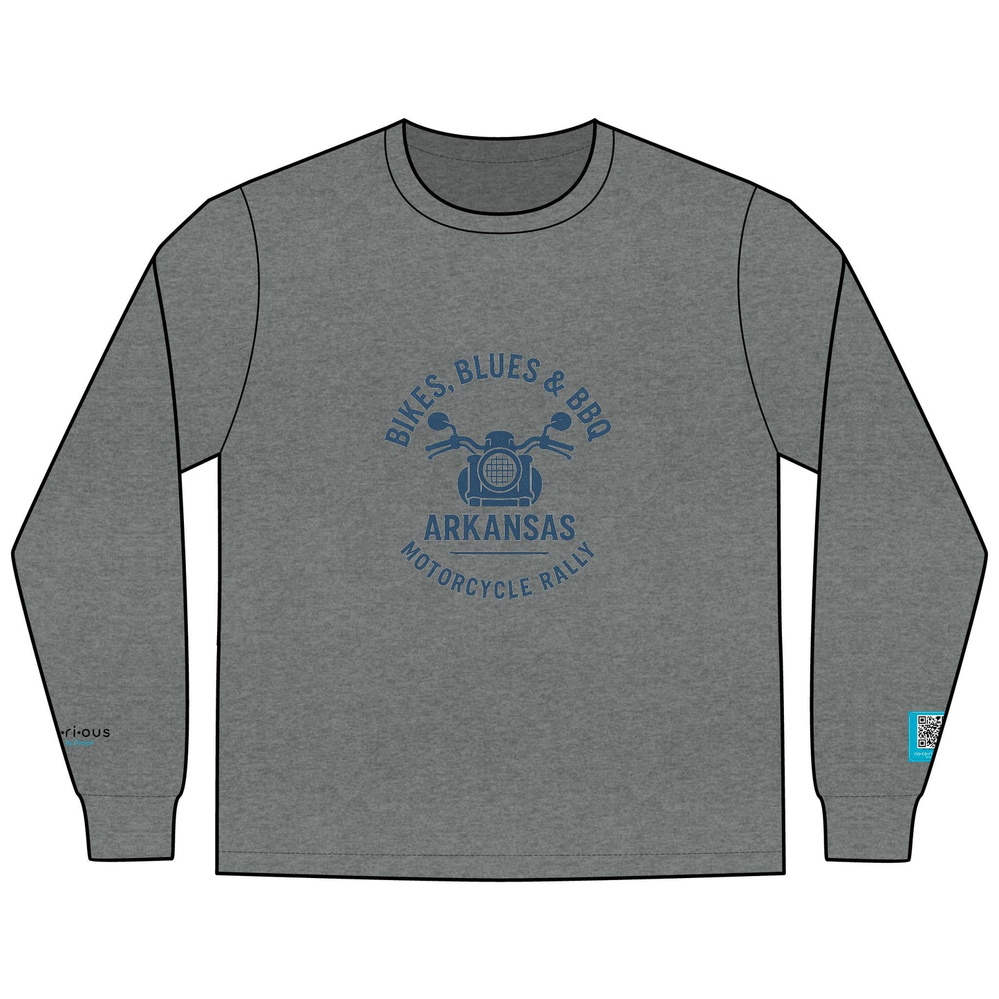Notorious Tee Bike's Blues BBQ Men's Motorcycle Rally Long Sleeve Tee - Perfect for Bikers, Casual Wear, Gift Idea for Riders, Men's Tee, Motorcycle Apparel