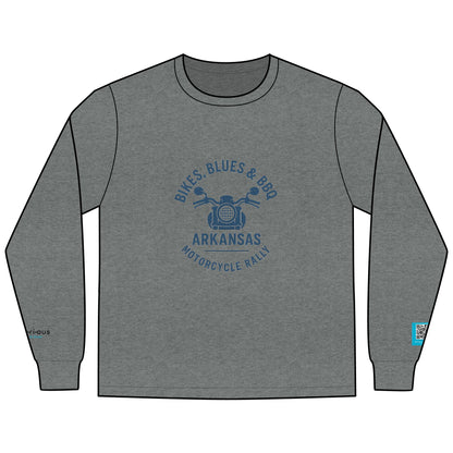 Notorious Tee Bike's Blues BBQ Men's Motorcycle Rally Long Sleeve Tee - Perfect for Bikers, Casual Wear, Gift Idea for Riders, Men's Tee, Motorcycle Apparel