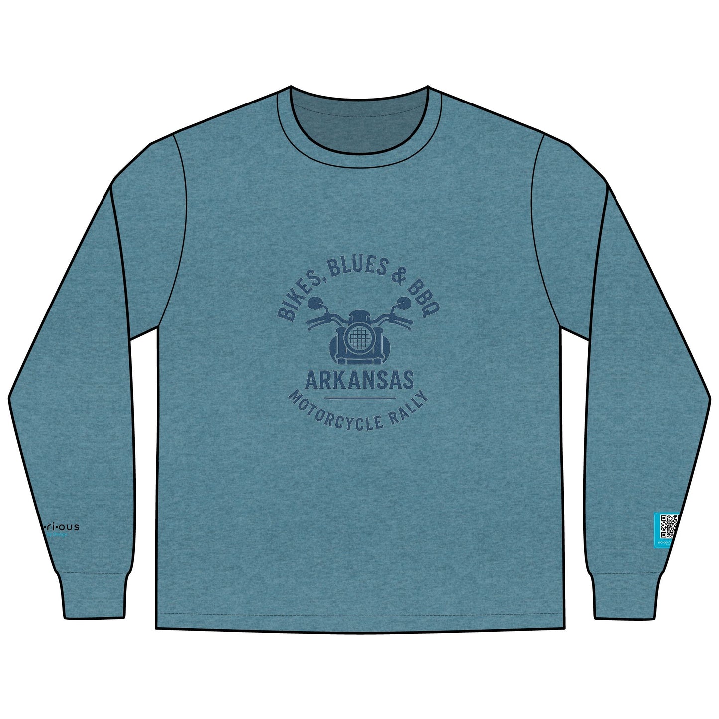 Notorious Tee Bike's Blues BBQ Men's Motorcycle Rally Long Sleeve Tee - Perfect for Bikers, Casual Wear, Gift Idea for Riders, Men's Tee, Motorcycle Apparel