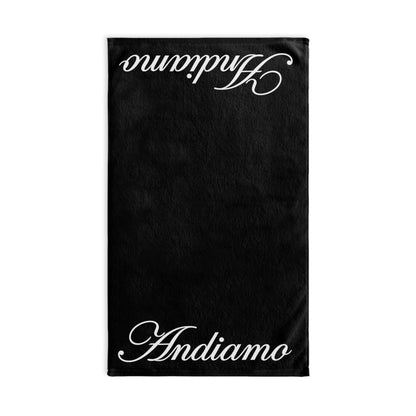 Andiamo Luxury Yacht Hand Towel - Nautical Decor, end print black, Beach House Gift, Marine-Themed Accessory, Sailing Enthusiast Towel, Coastal Home Essentials