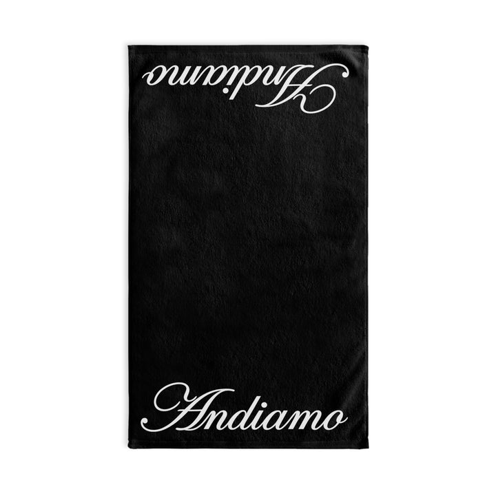 ANDIAMO Yacht Hand Towel — End Print Black