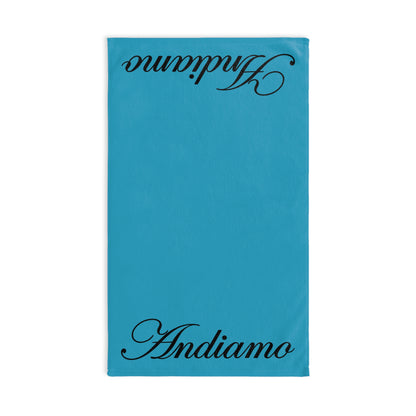 ANDIAMO Teal Luxury Yacht Hand Towel - Nautical Decor, end print, Beach House Gift, Marine-Themed Accessory, Sailing Enthusiast Towel, Coastal Home Essentials