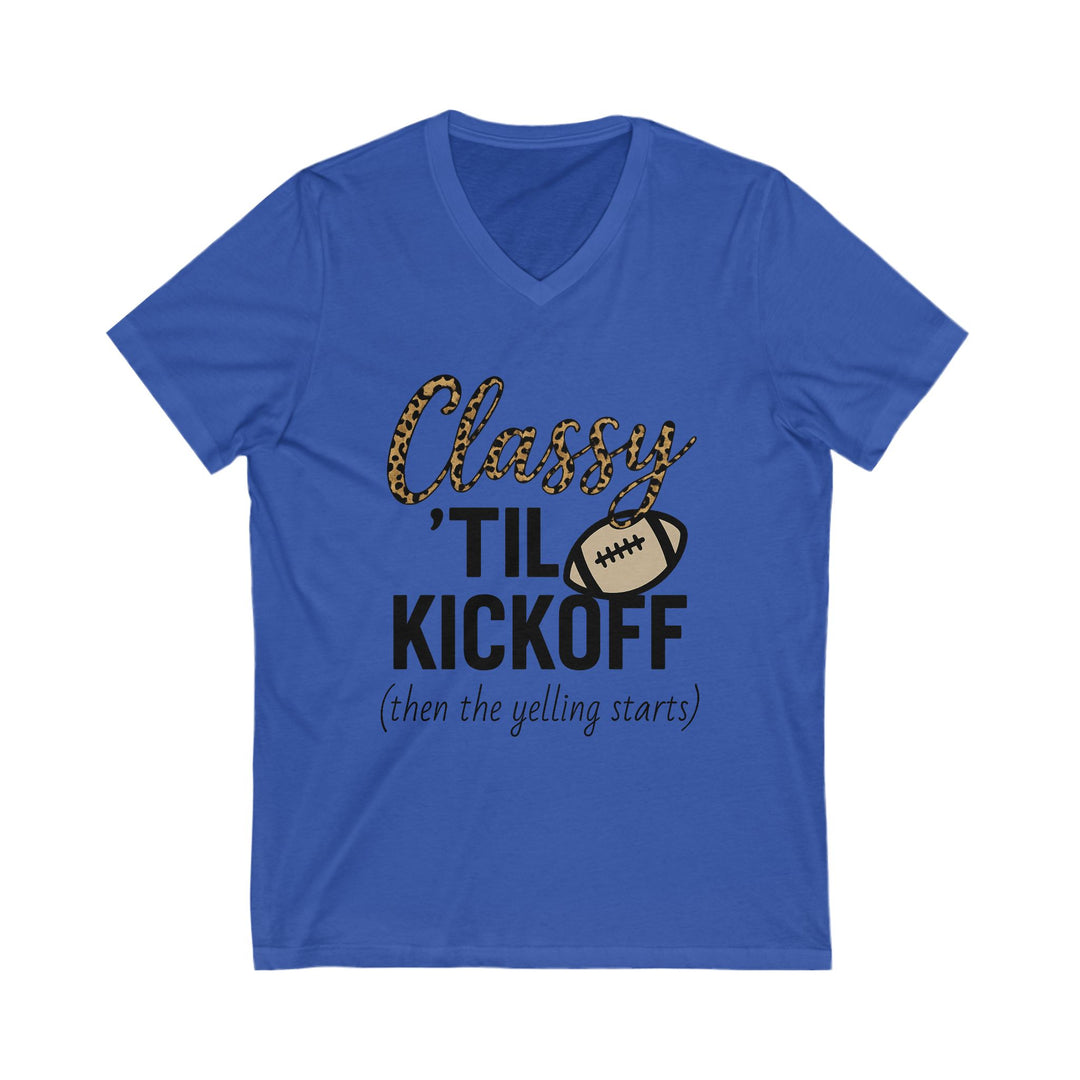 Classy Football Fan V-Neck — Women&