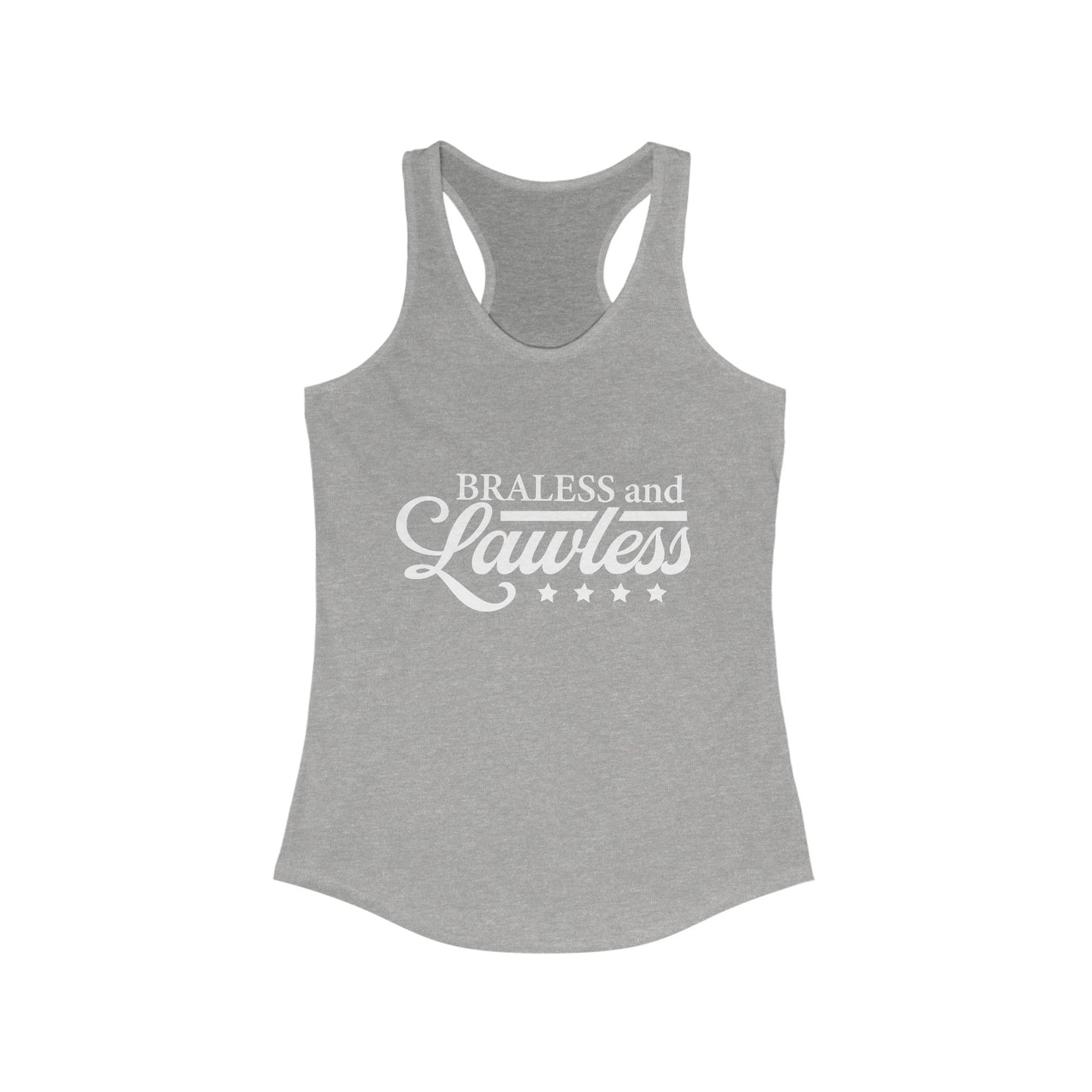 BRALESS AND LAWLESS Flowy Racerback Tank - Empowering Tank for Bold Women