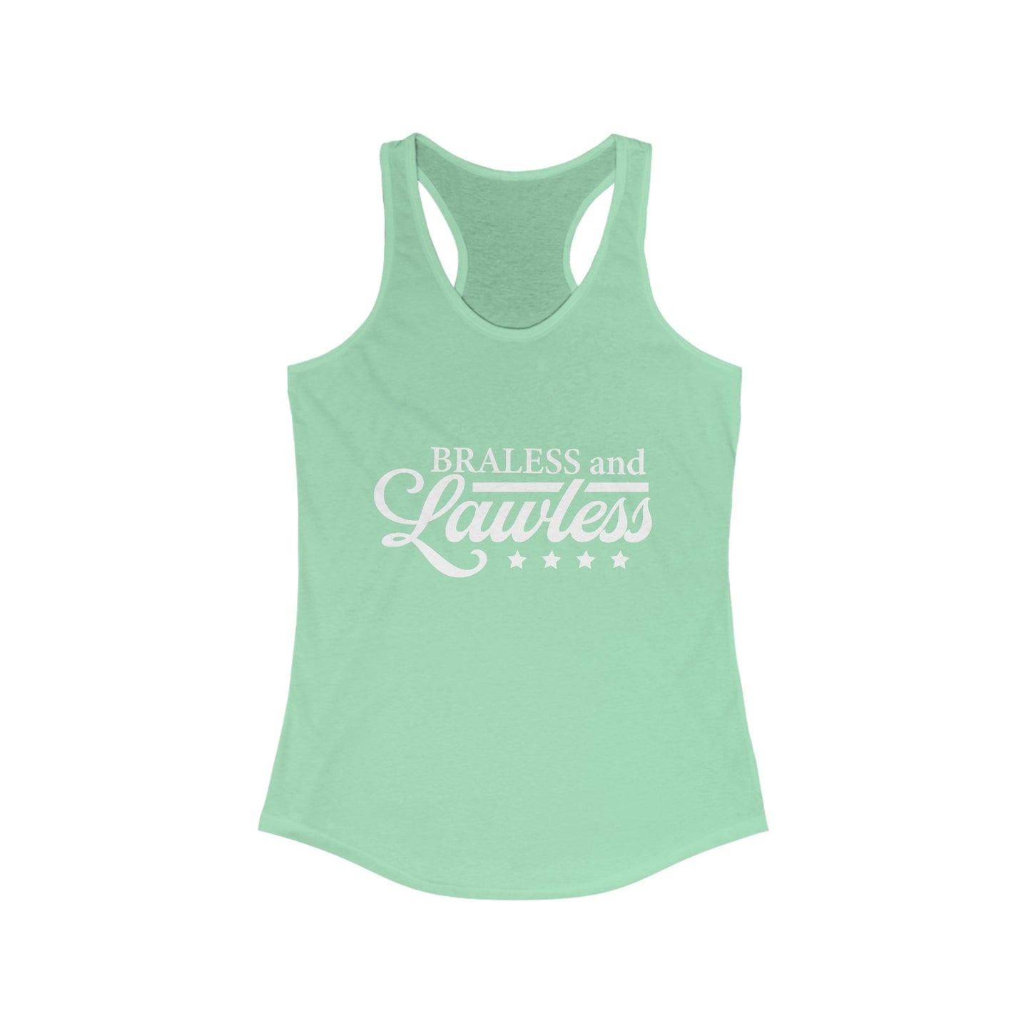 BRALESS AND LAWLESS Flowy Racerback Tank - Empowering Tank for Bold Women