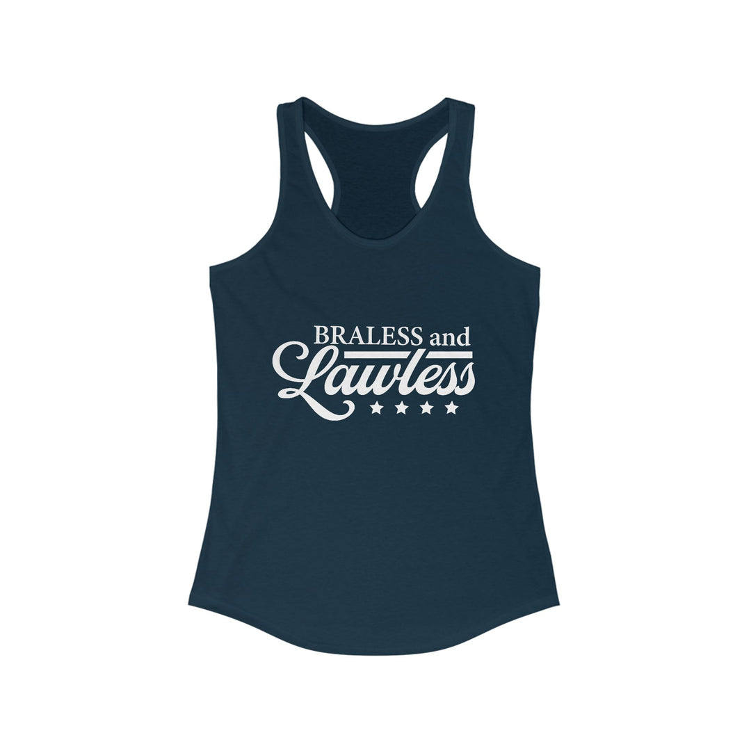 BRALESS AND LAWLESS Flowy Racerback Tank - Empowering Tank for Bold Women
