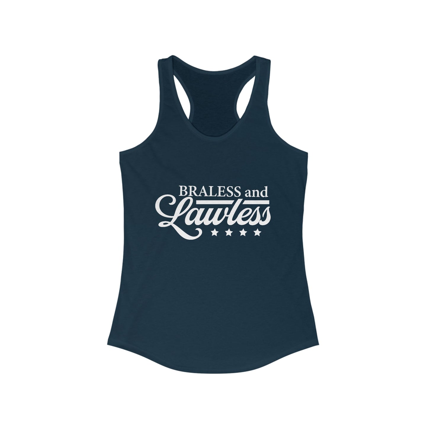 BRALESS AND LAWLESS Flowy Racerback Tank - Empowering Tank for Bold Women