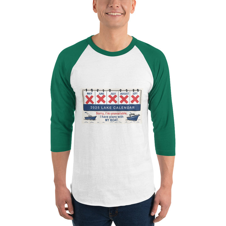 Lake Calendar 3/4 sleeve raglan shirt