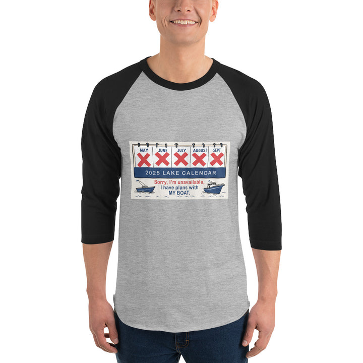Lake Calendar 3/4 sleeve raglan shirt