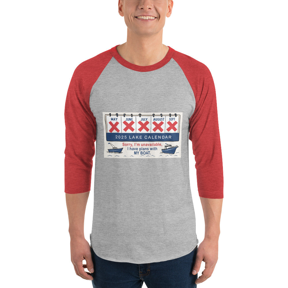 Lake Calendar 3/4 sleeve raglan shirt