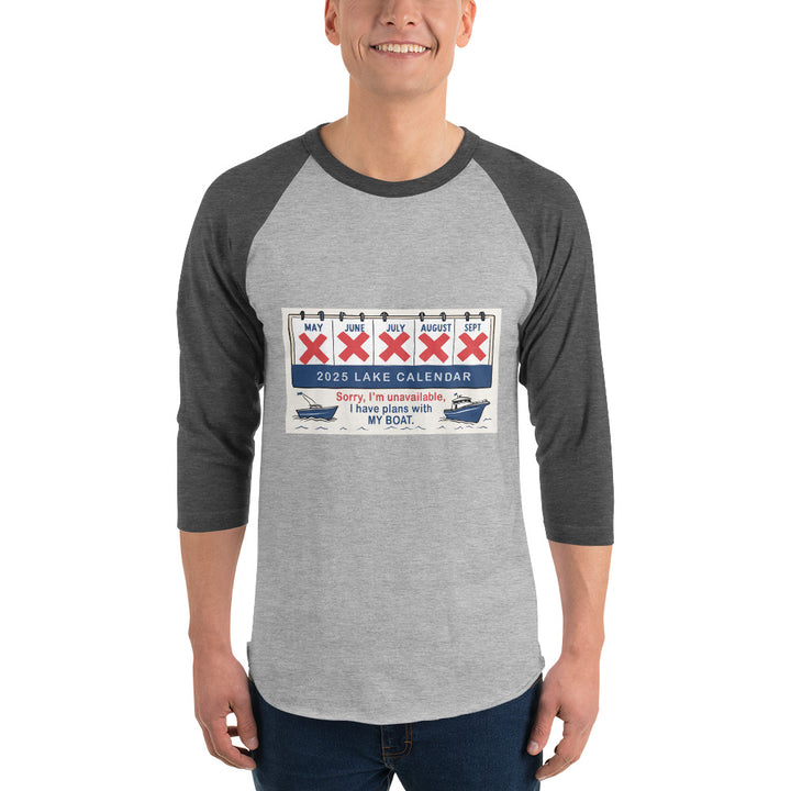 Lake Calendar 3/4 sleeve raglan shirt