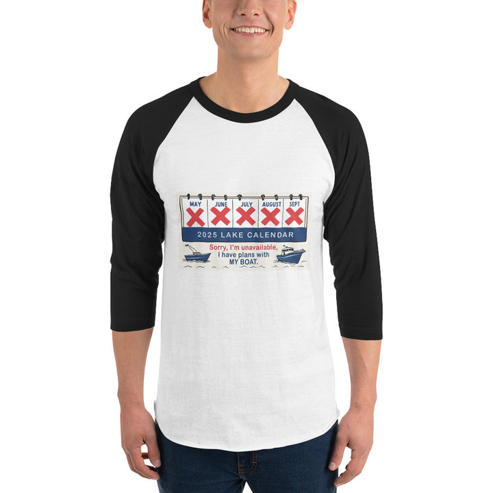 Lake Calendar 3/4 sleeve raglan shirt