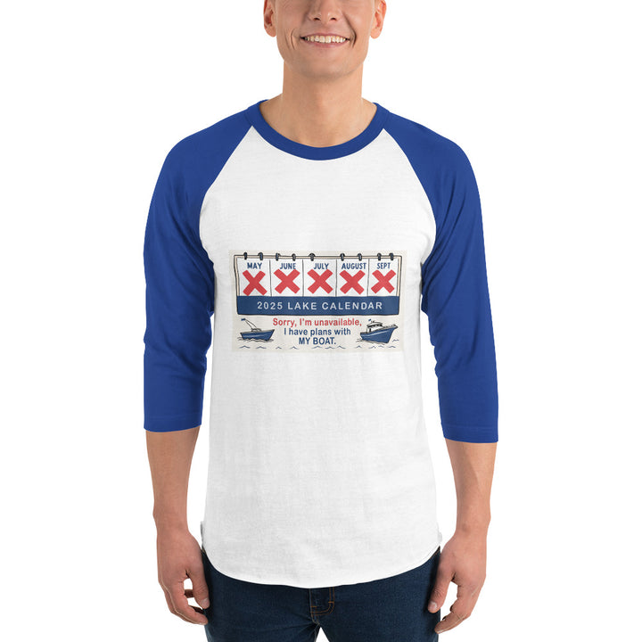 Lake Calendar 3/4 sleeve raglan shirt