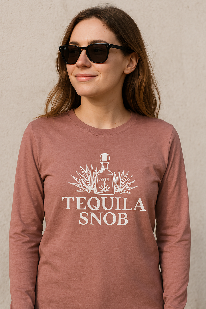 Tequila Snob long-sleeve tee with wordmark — Notorious Tee Tequila Snob