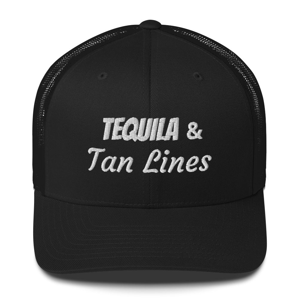 Tequila & Tan Lines embroidered trucker cap with mesh back — Tequila Snob