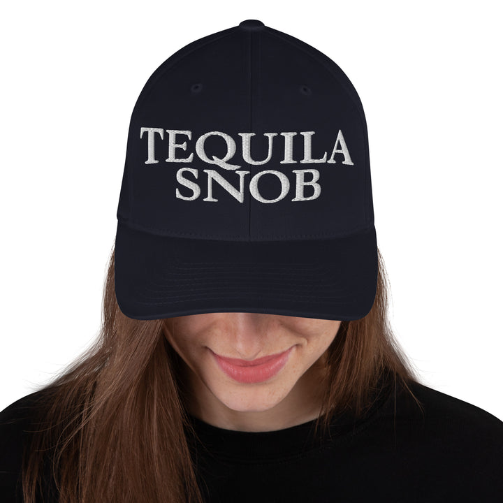Tequila Snob embroidered structured twill cap in dark navy — Tequila Snob
