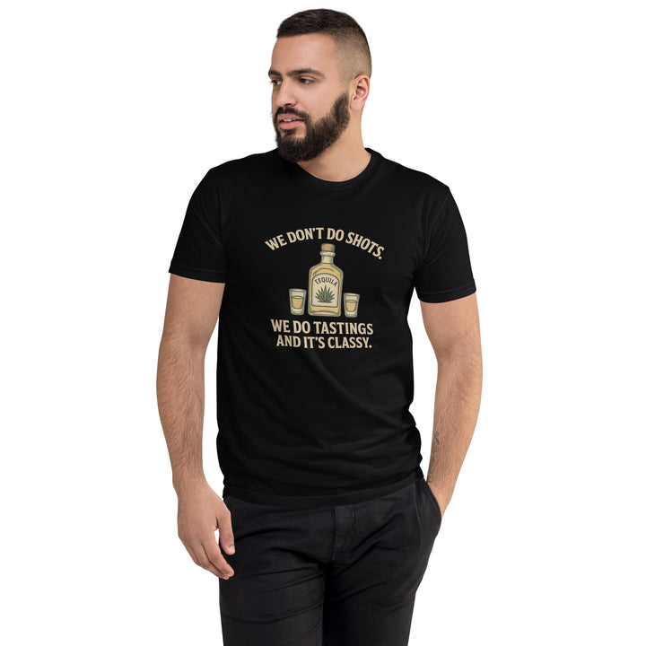 Tequila Tasting tee with five-glass flight illustration in black — Tequila Snob