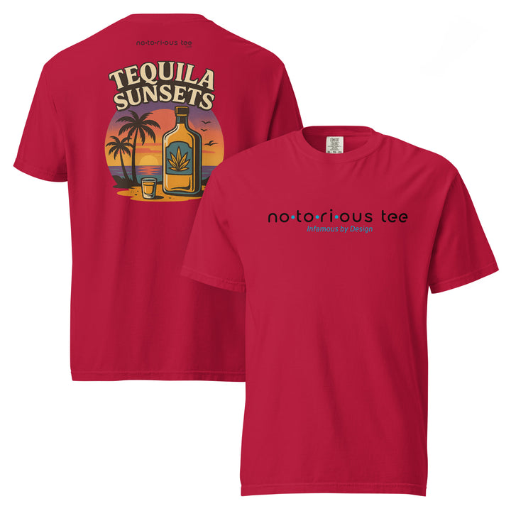 Tequila Sunsets vintage beach vibes tee in red — Tequila Snob