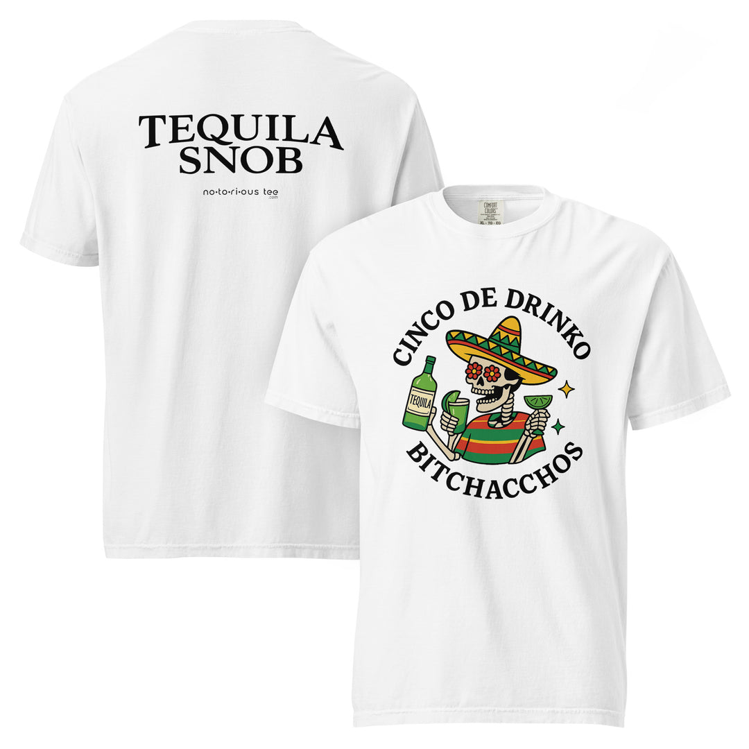 Cinco de Drinko garment-dyed tee in granite — Tequila Snob
