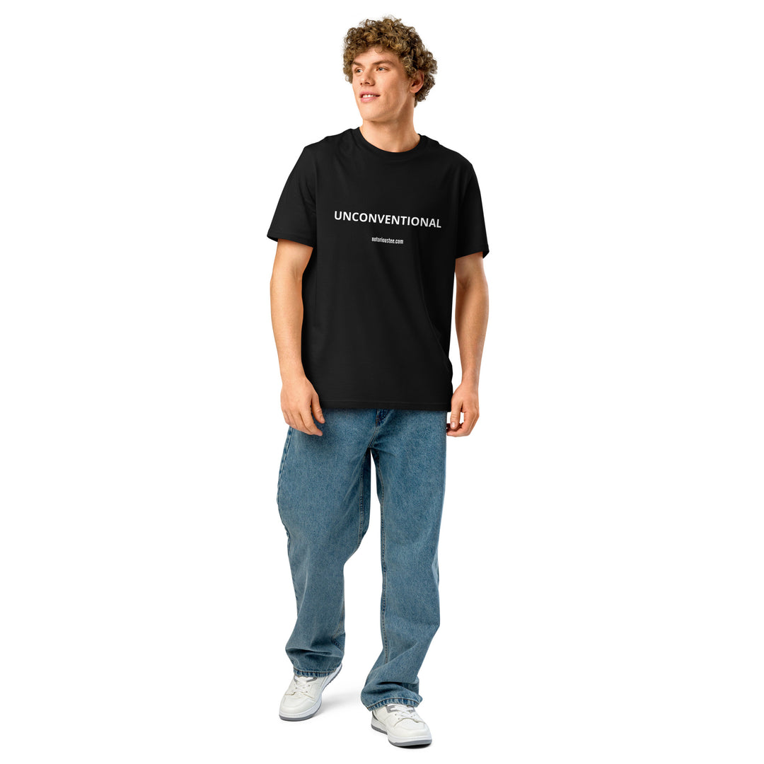 Unconventional organic ribbed-neck tee in black — Tequila Snob