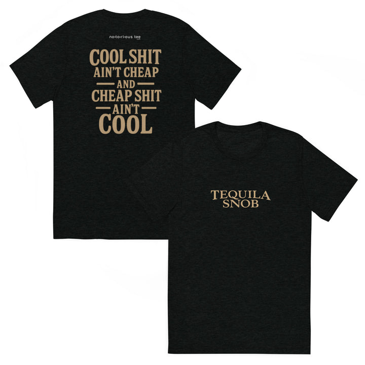 Cool Shit tri-blend tee in solid black triblend — Tequila Snob