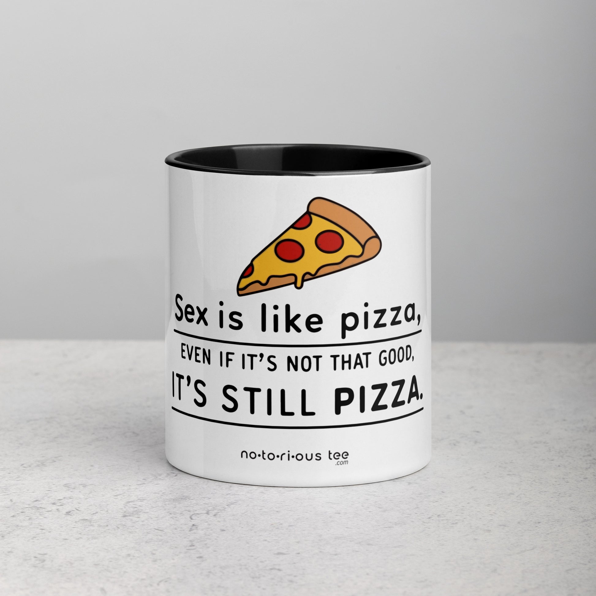 Sex is like PIZZA - Mug with Color Inside