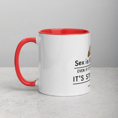Sex is like PIZZA - Mug with Color Inside